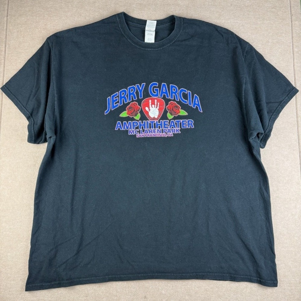 Jerry Garcia Concert Shirt Men's 2XL Black McLaren Park San Francisco Music Tee